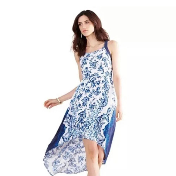 ELLE Floral Pattern High‎ Low Sleeveless Dress Size Medium Casual Vacation - Picture 1 of 10